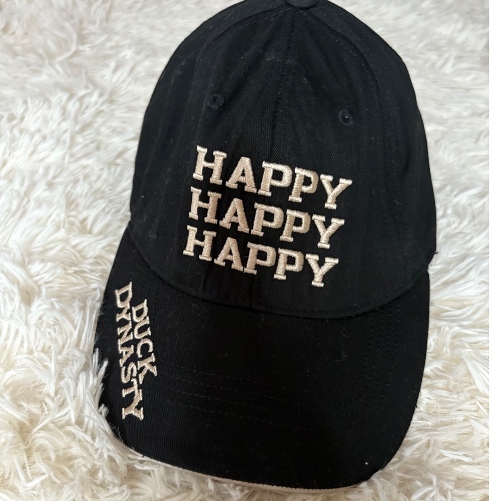 Duck Dynasty Hat A&E Happy Happy Happy‎ Black Adjustable Baseball Cap